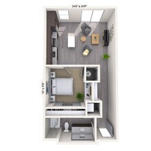 Studio 0x1 605-628 SF 225 floor plan